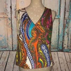 TRINA TURK~Paisley-Print Sleeveless Top~M